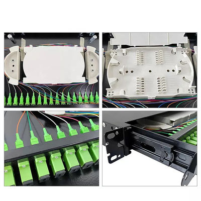1U 19&quot; 24 Cổng SC Simplex/LC Duplex Fiber Optic Rack Mount Enclosure Fiber Patch Panel-Unload