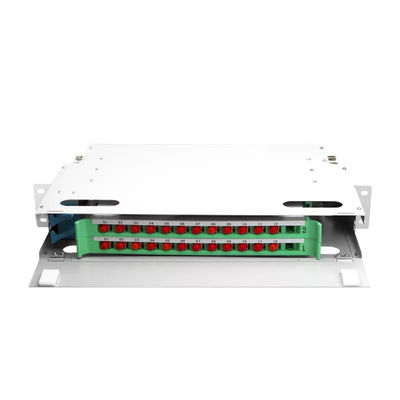 FTTH 1U Fiber Panel 24 Cốt lõi 19 Inch Rack Patch Panel Đơn vị ODF