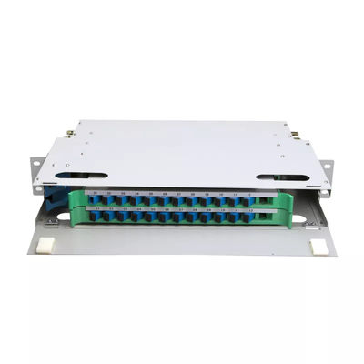 FTTH 1U Fiber Panel 24 Cốt lõi 19 Inch Rack Patch Panel Đơn vị ODF