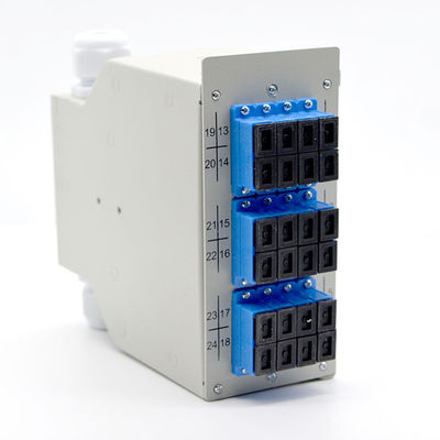 Hộp kết thúc sợi quang 24 sợi Din-Rail Thép cán nguội 12 cổng Sc Duplex