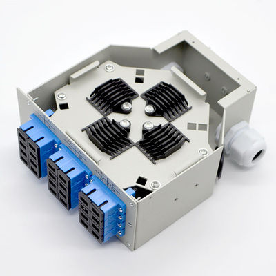 Hộp kết thúc sợi quang 24 sợi Din-Rail Thép cán nguội 12 cổng Sc Duplex