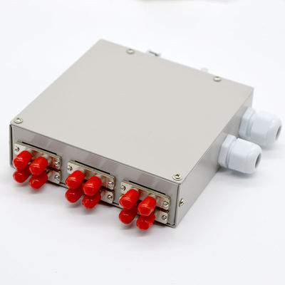 12 lõi sợi quang DIN Rail Mount Enclosure với bộ chuyển đổi song công St
