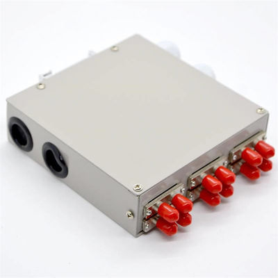 12 lõi sợi quang DIN Rail Mount Enclosure với bộ chuyển đổi song công St