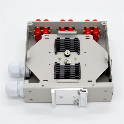 12 lõi sợi quang DIN Rail Mount Enclosure với bộ chuyển đổi song công St