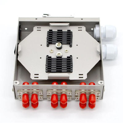 12 lõi sợi quang DIN Rail Mount Enclosure với bộ chuyển đổi song công St