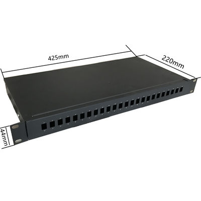 Bảng điều khiển cáp quang gắn trên giá cố định 1U 19&quot; 24 cổng Bộ điều hợp đơn giản ODF SC