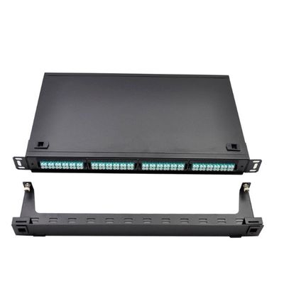 Mô-đun Cassette 1U MTP 96F MPO To LC Patch Panel Rack Mount Black