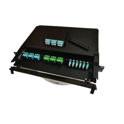 Bảng điều khiển sợi quang 19 &quot;LC MTP MPO 1U Hộp kết thúc sợi kim loại