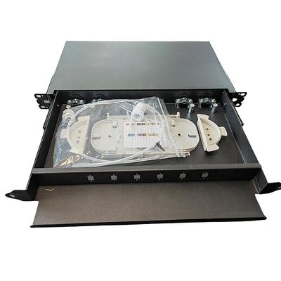 Bảng điều khiển cáp quang 6 cổng SC 12 Cốt lõi 1U Rack Mount Fiber Enclosure