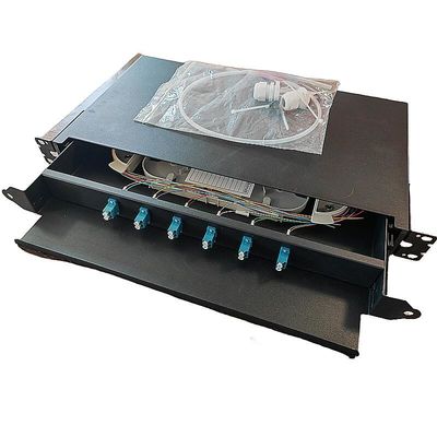 Bảng điều khiển cáp quang 6 cổng SC 12 Cốt lõi 1U Rack Mount Fiber Enclosure