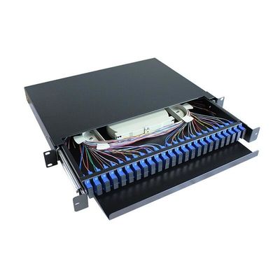 Bảng điều khiển kết thúc sợi quang loại ngăn kéo Hộp 48 lõi 1U trượt