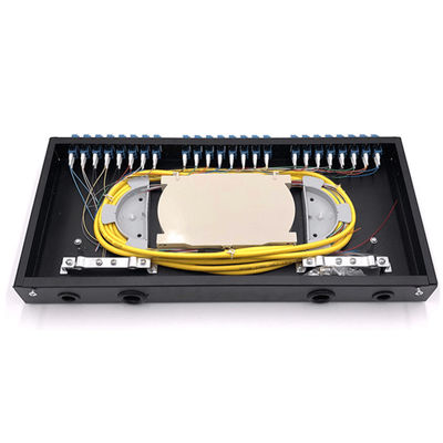 1U Rack Mount Patch Panel Sợi quang 19 &quot;24 lõi SC LC với các khay nối