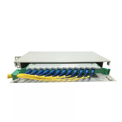 Bảng vá lỗi 1U ODF Khung phân phối gắn giá đỡ Bảng điều khiển sợi quang 12 lõi SM