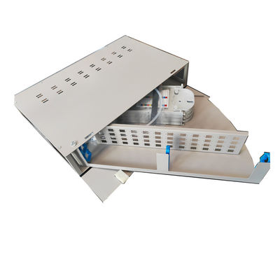 Bảng vá lỗi 48 cổng màu xám Loại xoay hộp phân phối sợi quang 2U SC