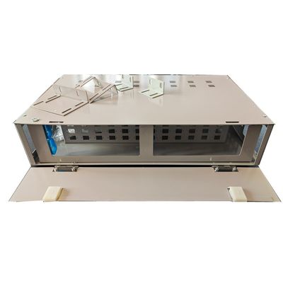 Bảng vá lỗi 48 cổng màu xám Loại xoay hộp phân phối sợi quang 2U SC