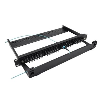Bảng vá băng cassette 96 lõi MPO LC 1U Giá đỡ kèm theo Màu đen