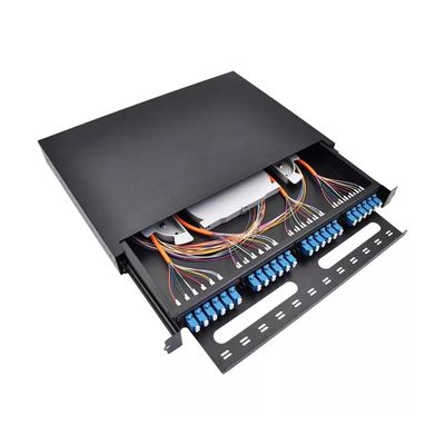 Bảng điều khiển sợi quang gắn trên giá đỡ MPO Bảng điều khiển sợi quang 24 cổng LC 1U