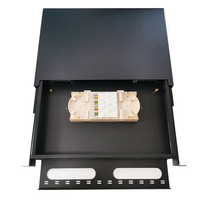 Bảng vá lỗi ODF màu đen Simplex 24F 24 Hải cảng ST Fiber Patch Panel Face Plate 6 Slot