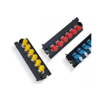 Bảng vá lỗi ODF màu đen Simplex 24F 24 Hải cảng ST Fiber Patch Panel Face Plate 6 Slot