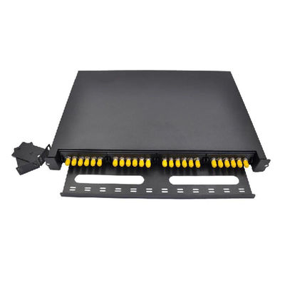 Bảng vá lỗi ODF màu đen Simplex 24F 24 Hải cảng ST Fiber Patch Panel Face Plate 6 Slot