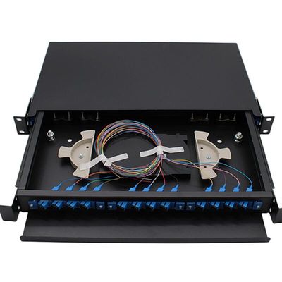 Bảng điều khiển sợi quang 19" 24 cổng Rack Mount trong nhà 1U ODF 24 Cốt lõi