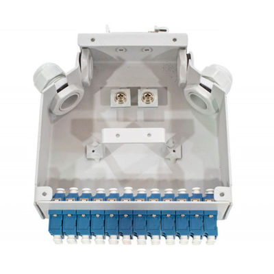 Hộp đầu cuối đường sắt Din Rail 24 lõi với 12 chiếc Lc / Apc Duplex Aadapter