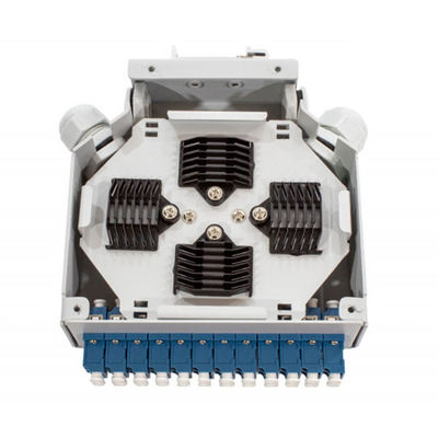 Hộp đầu cuối đường sắt Din Rail 24 lõi với 12 chiếc Lc / Apc Duplex Aadapter
