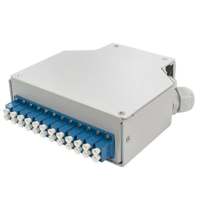 Hộp đầu cuối đường sắt Din Rail 24 lõi với 12 chiếc Lc / Apc Duplex Aadapter