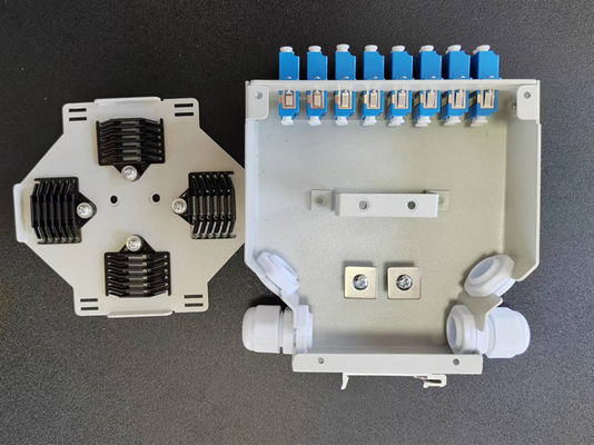 Hộp đầu cuối đường sắt Din Rail 24 lõi với 12 chiếc Lc / Apc Duplex Aadapter