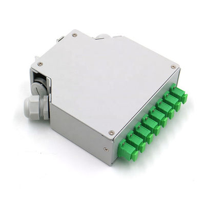 8 sợi Sc / Apc Fiber Optic Din Rail Terminal Box Thép cán nguội màu xám