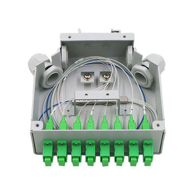 8 sợi Sc / Apc Fiber Optic Din Rail Terminal Box Thép cán nguội màu xám