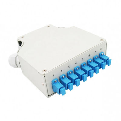 8 cổng Din Rail Mounted Fiber Optic Din Rail Terminal Hộp với bộ chuyển đổi Sc / Upc Singemode Pigtails