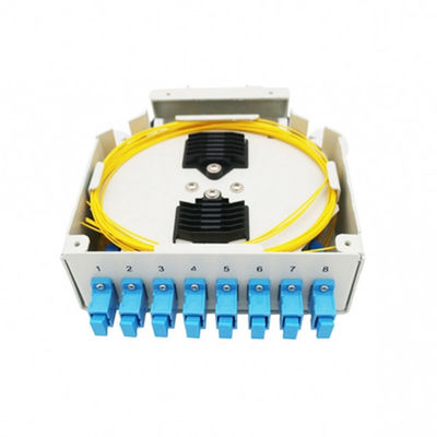 8 cổng Din Rail Mounted Fiber Optic Din Rail Terminal Hộp với bộ chuyển đổi Sc / Upc Singemode Pigtails