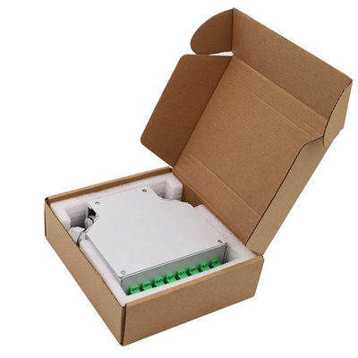 8 cổng Din Rail Mounted Fiber Optic Din Rail Terminal Hộp với bộ chuyển đổi Sc / Upc Singemode Pigtails