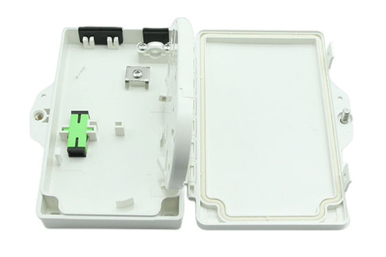 Hộp đầu cuối sợi quang 2 cổng FTTH PC ngoài trời / trong nhà Chất liệu ABS Màu xám nhạt