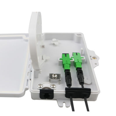 Hộp đầu cuối sợi quang 2 cổng FTTH PC ngoài trời / trong nhà Chất liệu ABS Màu xám nhạt