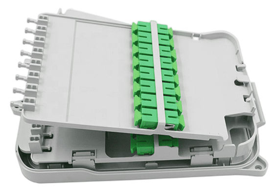Bộ chia 16 lõi Hộp phân phối FTTH UPC / APC Treo tường Màu xám nhạt