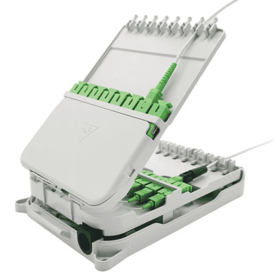 Bộ chia 16 lõi Hộp phân phối FTTH UPC / APC Treo tường Màu xám nhạt