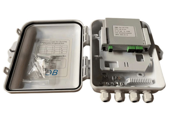 Hộp chia sợi quang PLC SC 1x8 IP65 12 lõi treo tường
