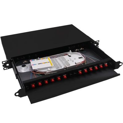 Bảng điều khiển sợi quang 12 lõi FC Rack Mount ODF Pigtail Kéo ra