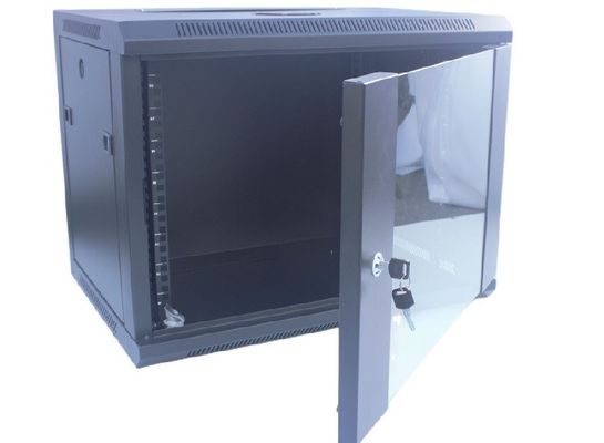 Tủ rack máy chủ 9U 19" Tủ dữ liệu màu đen có thể tháo rời treo tường/Giá đỡ mạng