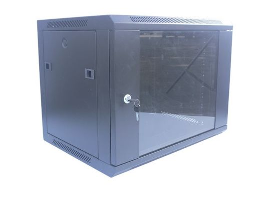 Tủ rack máy chủ 9U 19" Tủ dữ liệu màu đen có thể tháo rời treo tường/Giá đỡ mạng
