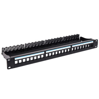 Bảng vá Keystone UTP 1U màu đen 24 Cổng CAT6 Giắc cắm RJ45 trống