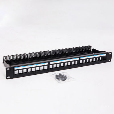 Bảng vá Keystone UTP 1U màu đen 24 Cổng CAT6 Giắc cắm RJ45 trống
