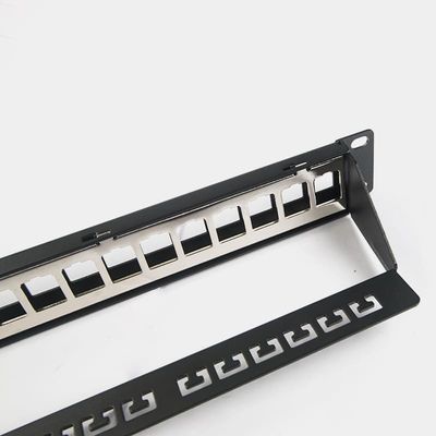 Bảng vá mạng RJ45 24 cổng 1U Keystone C5 / C5E C6 với thanh quản lý