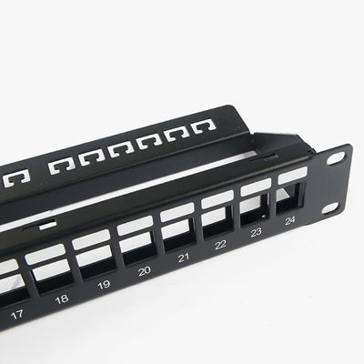 Bảng vá mạng RJ45 24 cổng 1U Keystone C5 / C5E C6 với thanh quản lý
