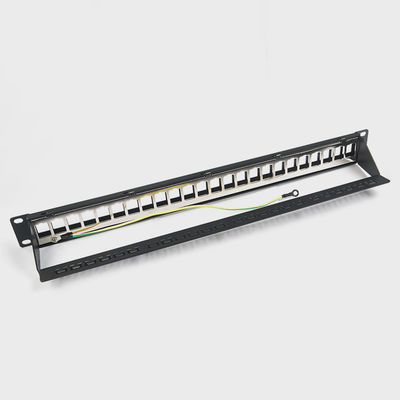 Bảng vá mạng RJ45 24 cổng 1U Keystone C5 / C5E C6 với thanh quản lý