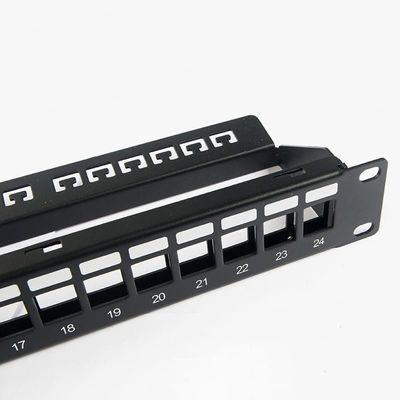 Bảng vá mạng trống Bảng vá lỗi RJ45 24 cổng 1U không được che chắn