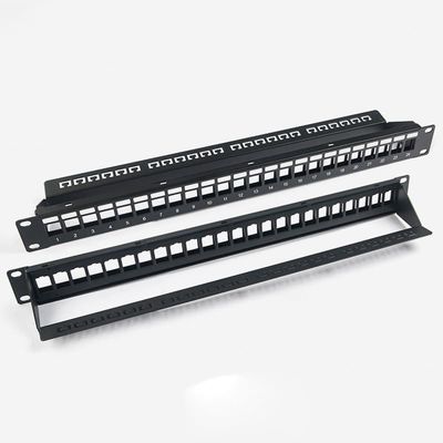 Bảng vá mạng trống Bảng vá lỗi RJ45 24 cổng 1U không được che chắn