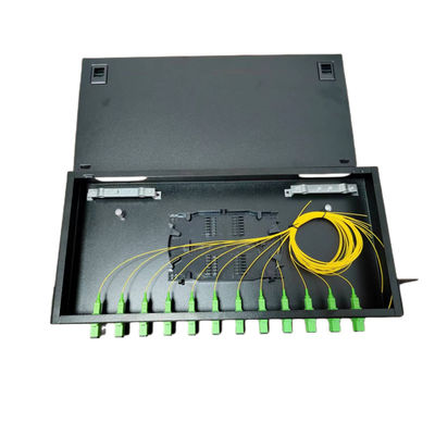 Bảng điều khiển cáp quang 12 cổng ODF Hộp đầu cuối cáp quang 1U SC Bộ chuyển đổi Pigtail